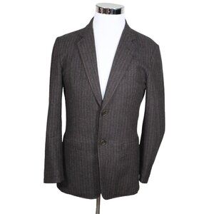 Vestimenta Men's Blazer 36 R Brown Pinstripe Pure Wool 2-Button Sport Coat Italy